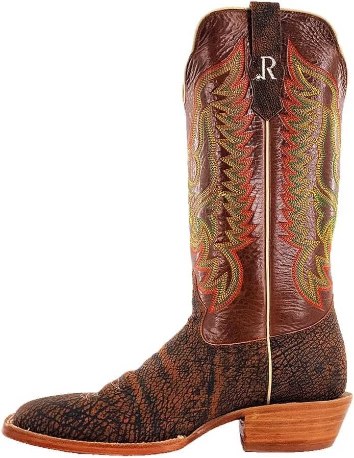 R. Watson Square Toe Cape Buffalo Western Boots, Cognac/Sierra Ranch