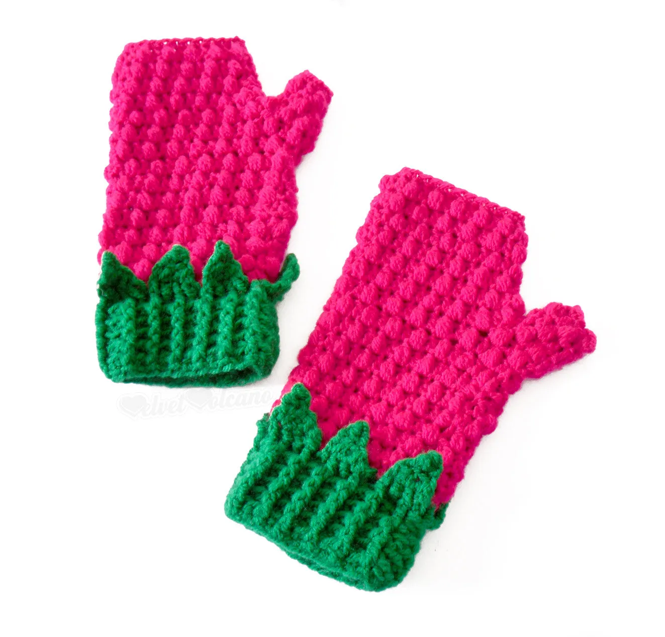 Raspberry Fingerless Gloves (Custom Colour)