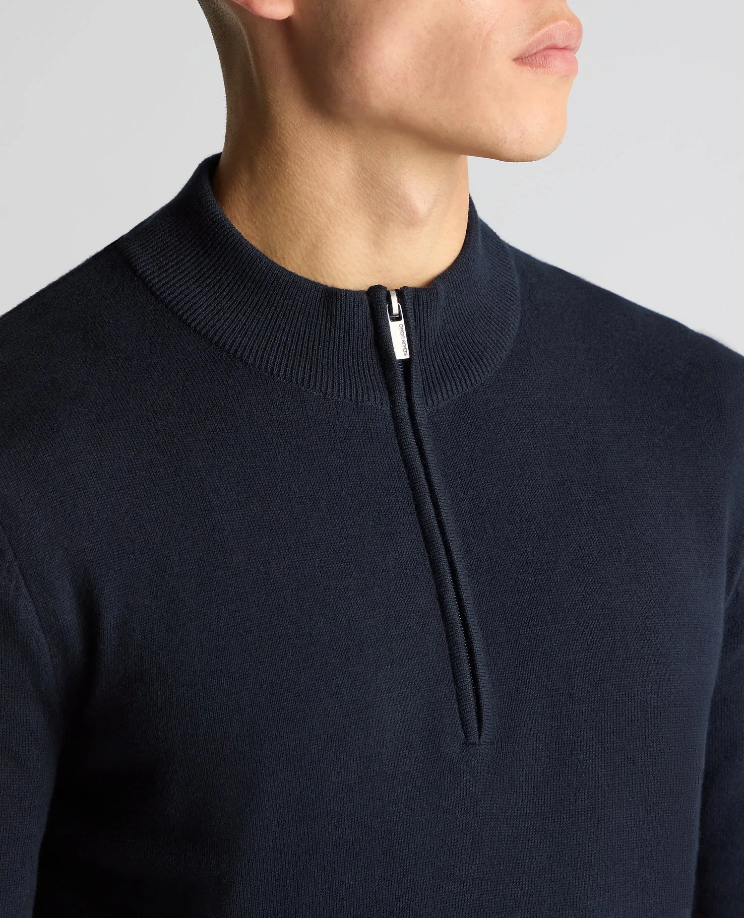 Remus Half Zip Knitted Sweater - Navy