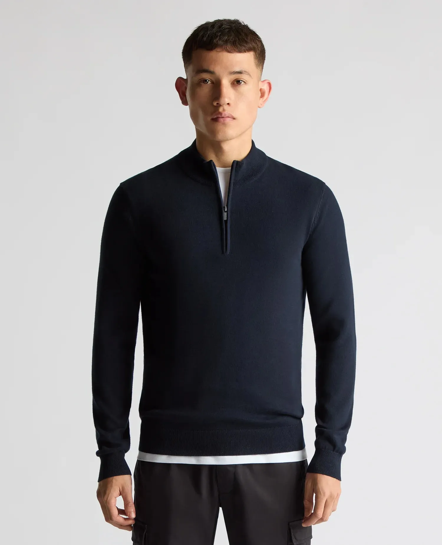 Remus Half Zip Knitted Sweater - Navy