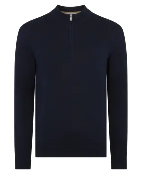 Remus Half Zip Knitted Sweater - Navy