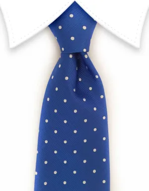 Royal Blue & White Polka Dot Necktie