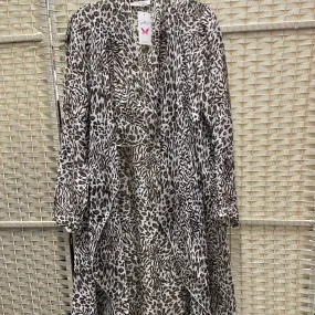 Safari Print Long Cardigan-Dusty White