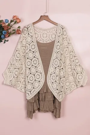 SAS111 - CROCHET BILLOW SLEEVE CARDIGAN