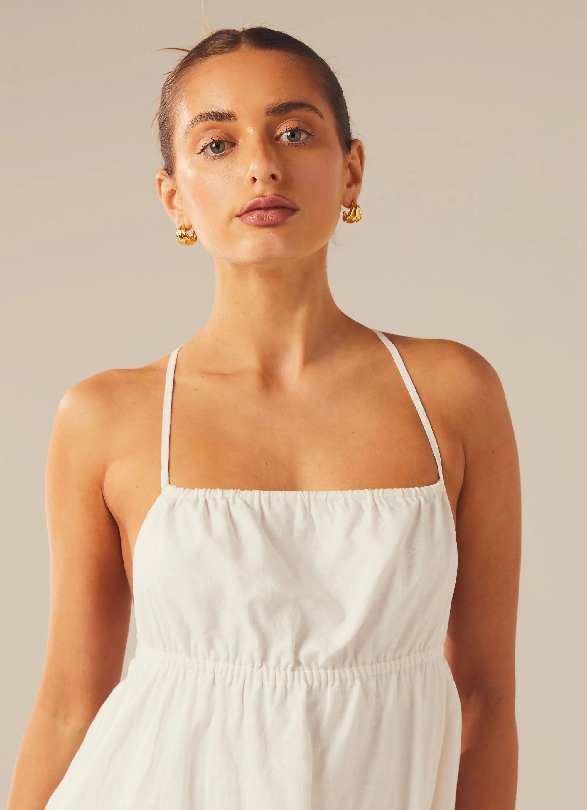 Set Me Free Linen Mini Dress - Pure White