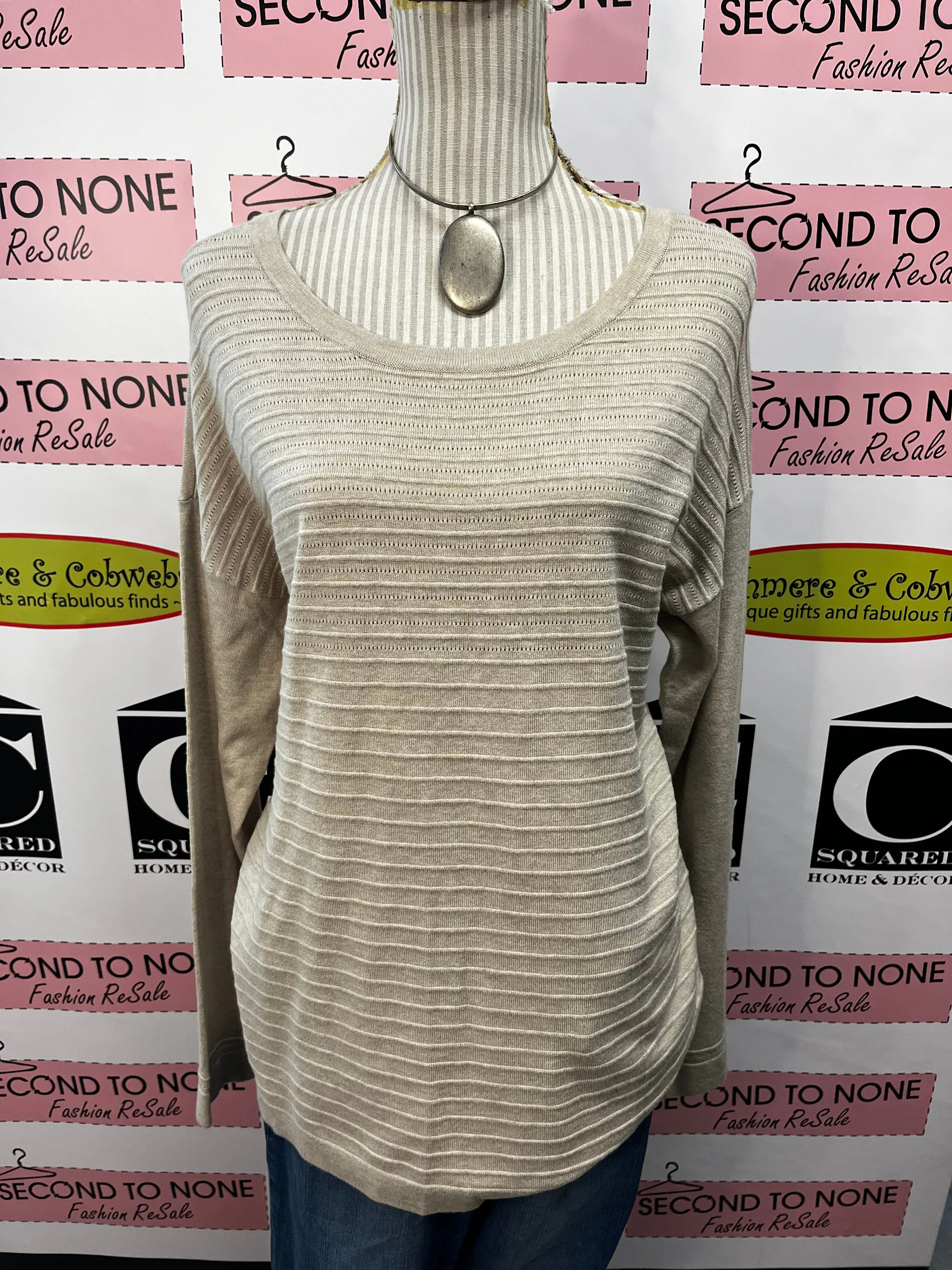 Soft Tribal Beige Sweater (Size L)