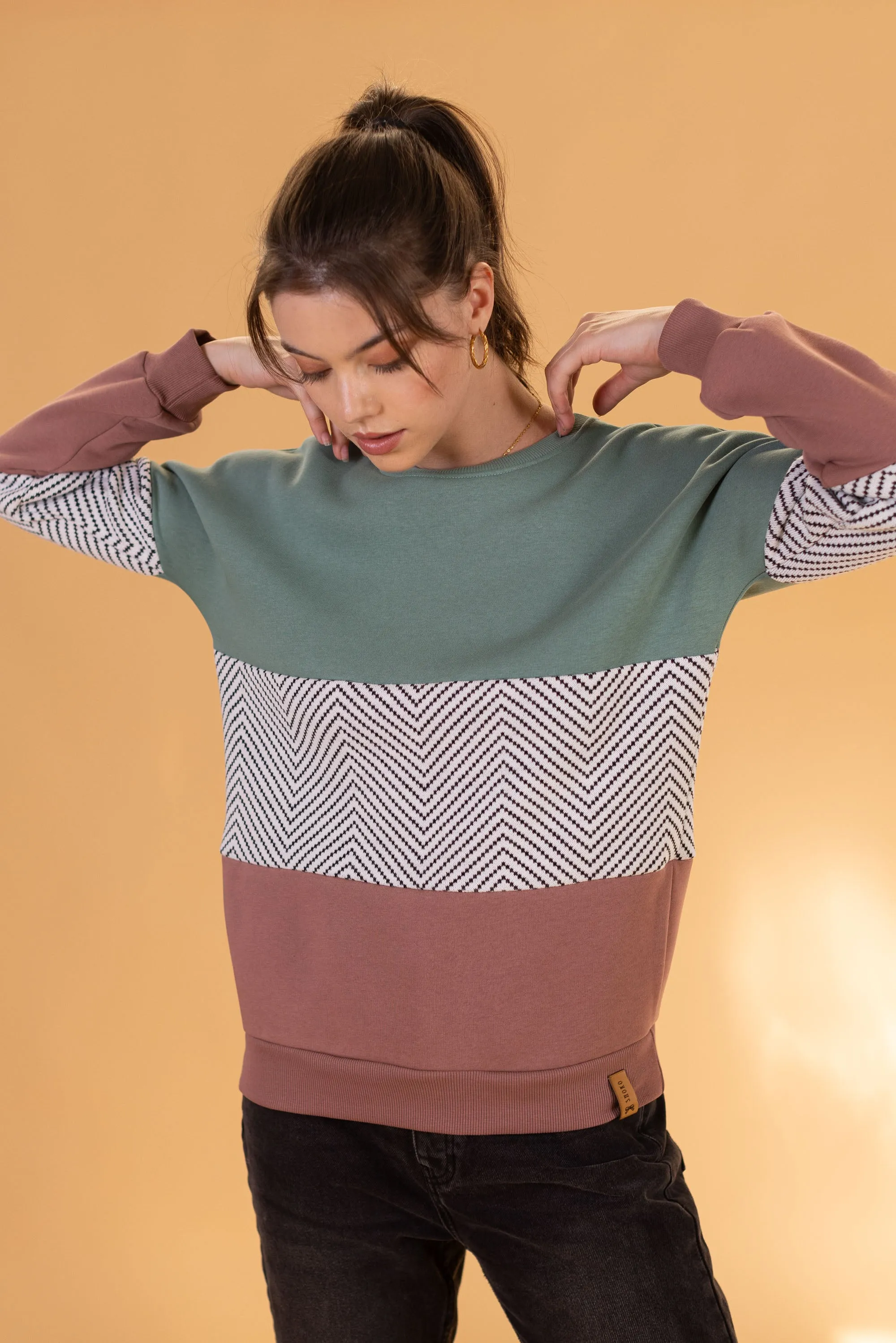 Sweater Mia Mint Herringbone