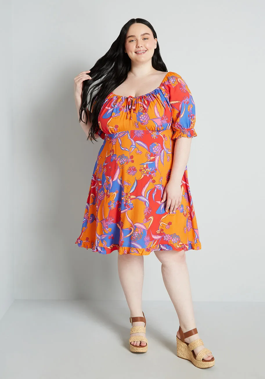 Taking a Tropical Twirl Babydoll Dress