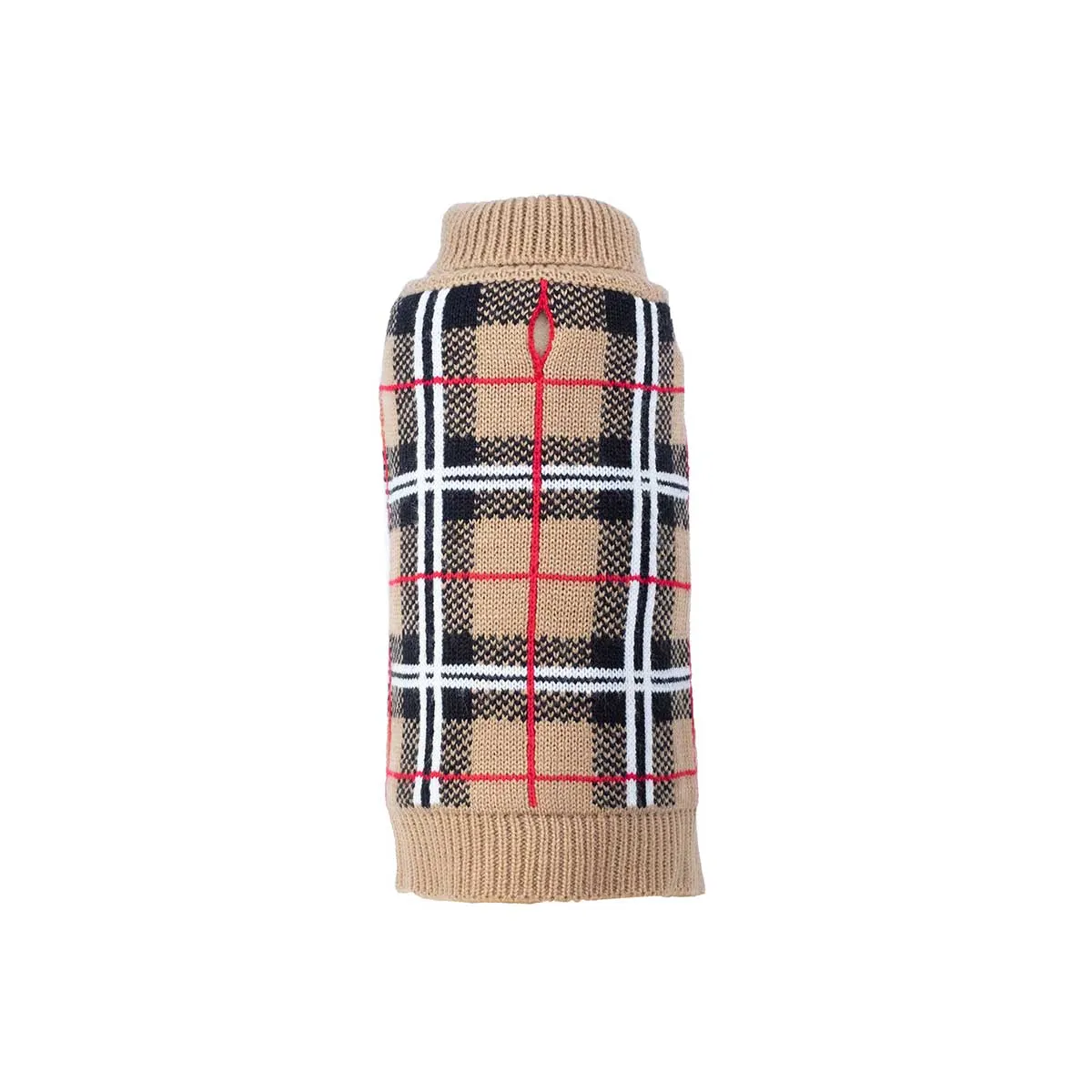 Tan Bias Plaid Sweater