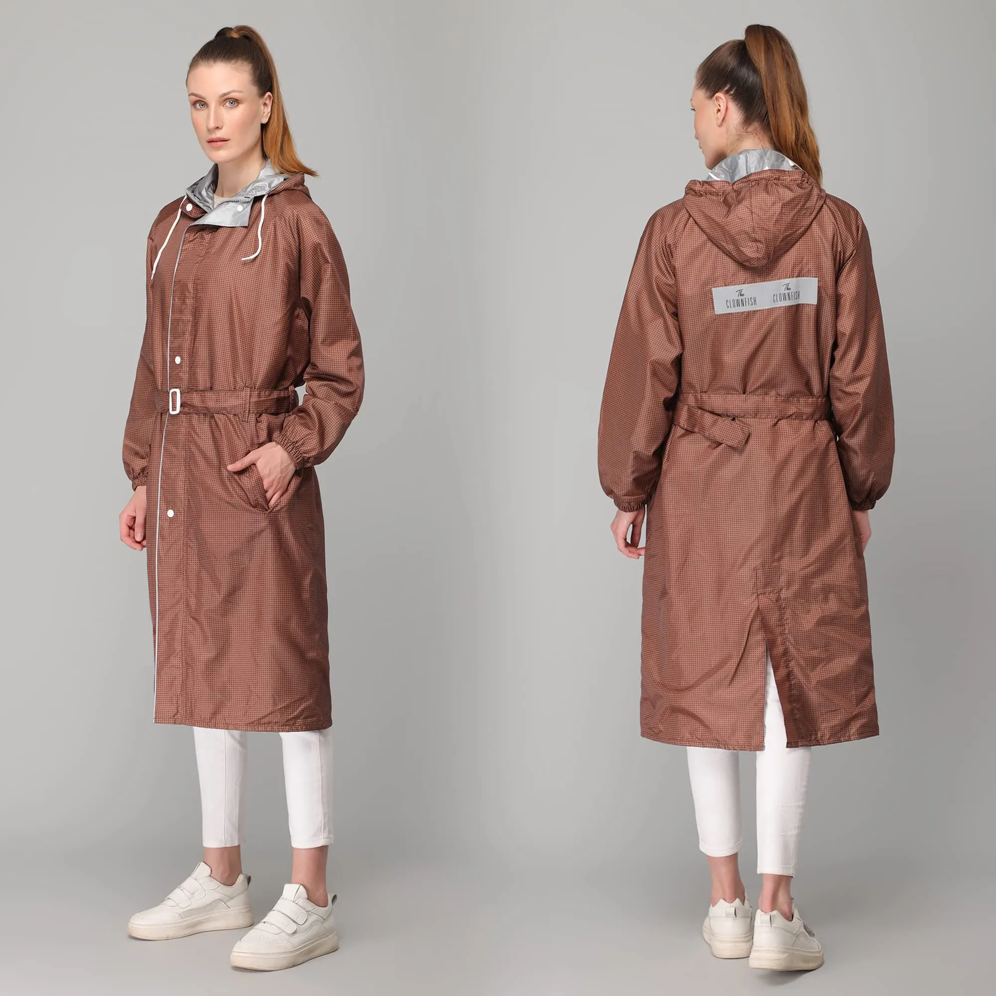 The Clownfish by STRAUSS Raincoats for Women Waterproof Reversible Double Layer. Brilliant Pro Series (Brown, XX-Large)