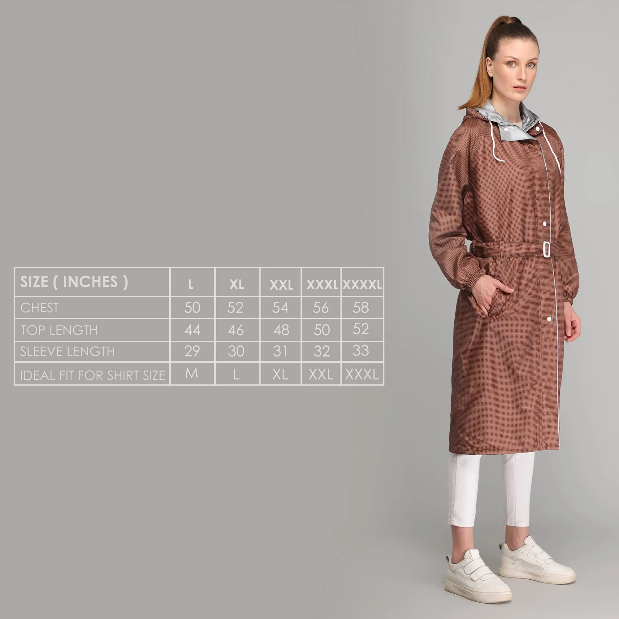 The Clownfish by STRAUSS Raincoats for Women Waterproof Reversible Double Layer. Brilliant Pro Series (Brown, XX-Large)