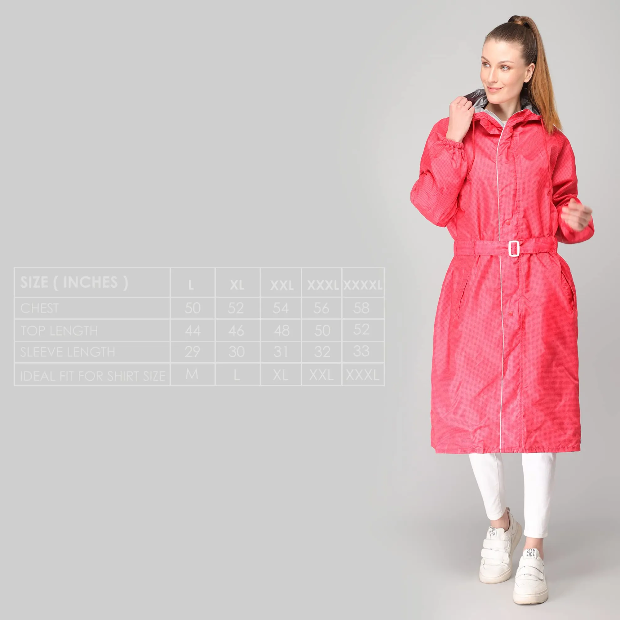 The Clownfish by STRAUSS Raincoats for Women Waterproof Reversible Double Layer. Brilliant Pro Series (Red, X-Large)