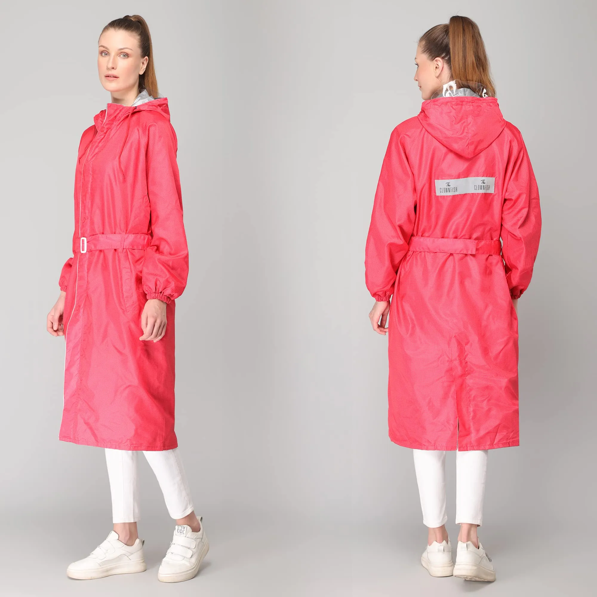 The Clownfish by STRAUSS Raincoats for Women Waterproof Reversible Double Layer. Brilliant Pro Series (Red, X-Large)