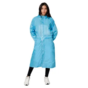 THE CLOWNFISH Raincoats for Women Raincoat for Ladies Waterproof Reversible Double Layer. Drizzle Diva Series (Turquiose Blue, XXX-Large)