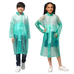 THE CLOWNFISH Wet & Wild Series Unisex Kids Waterproof Single Layer PVC Longcoat/Raincoat with Adjustable Hood. Age-6-7 Years (Dark Pink)