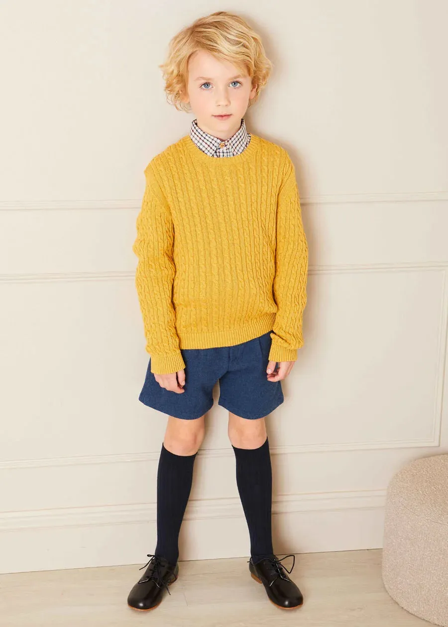 The Mustard Cable Knit Jumper Boy Look