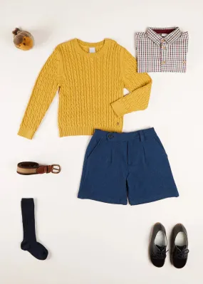 The Mustard Cable Knit Jumper Boy Look