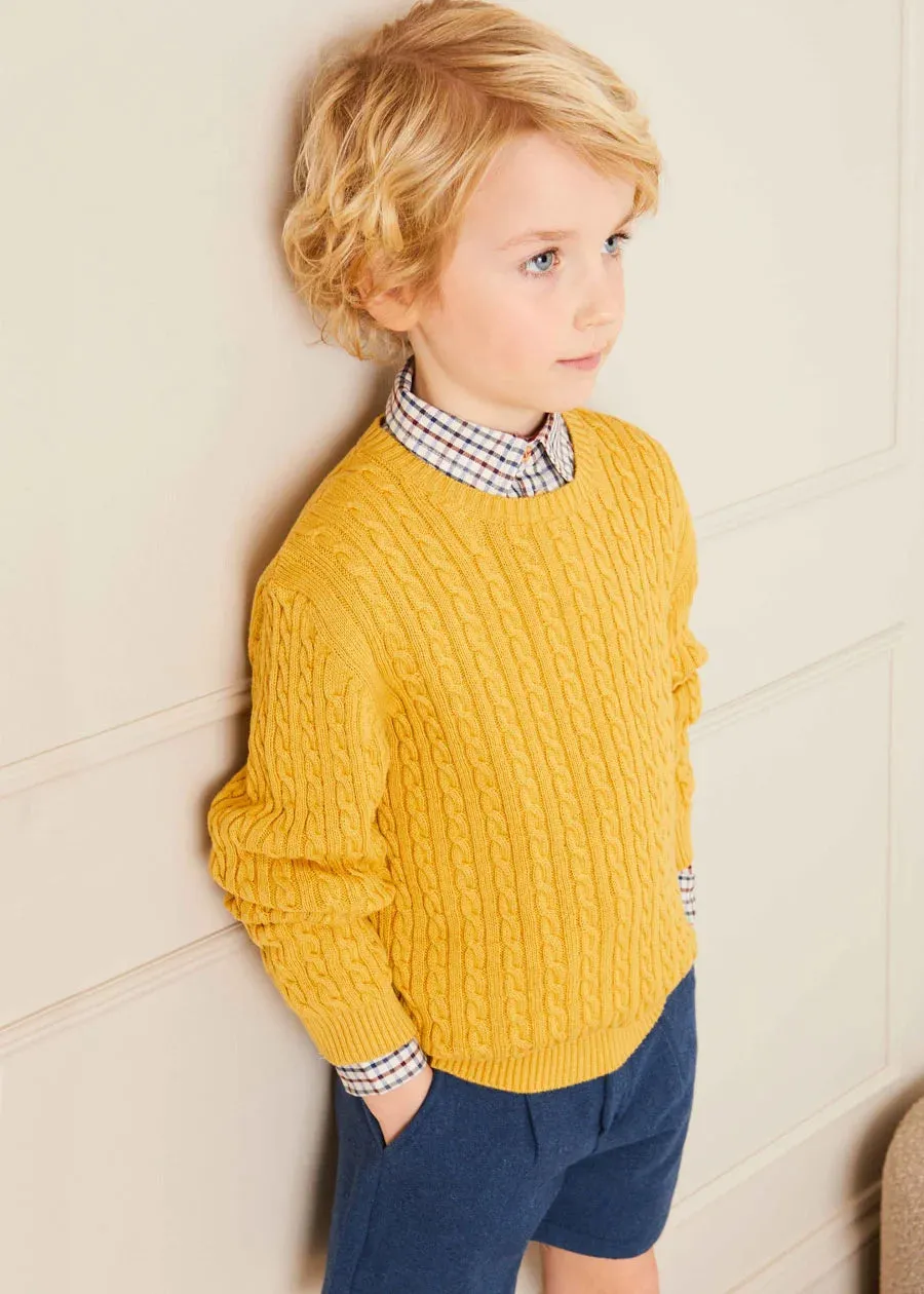 The Mustard Cable Knit Jumper Boy Look