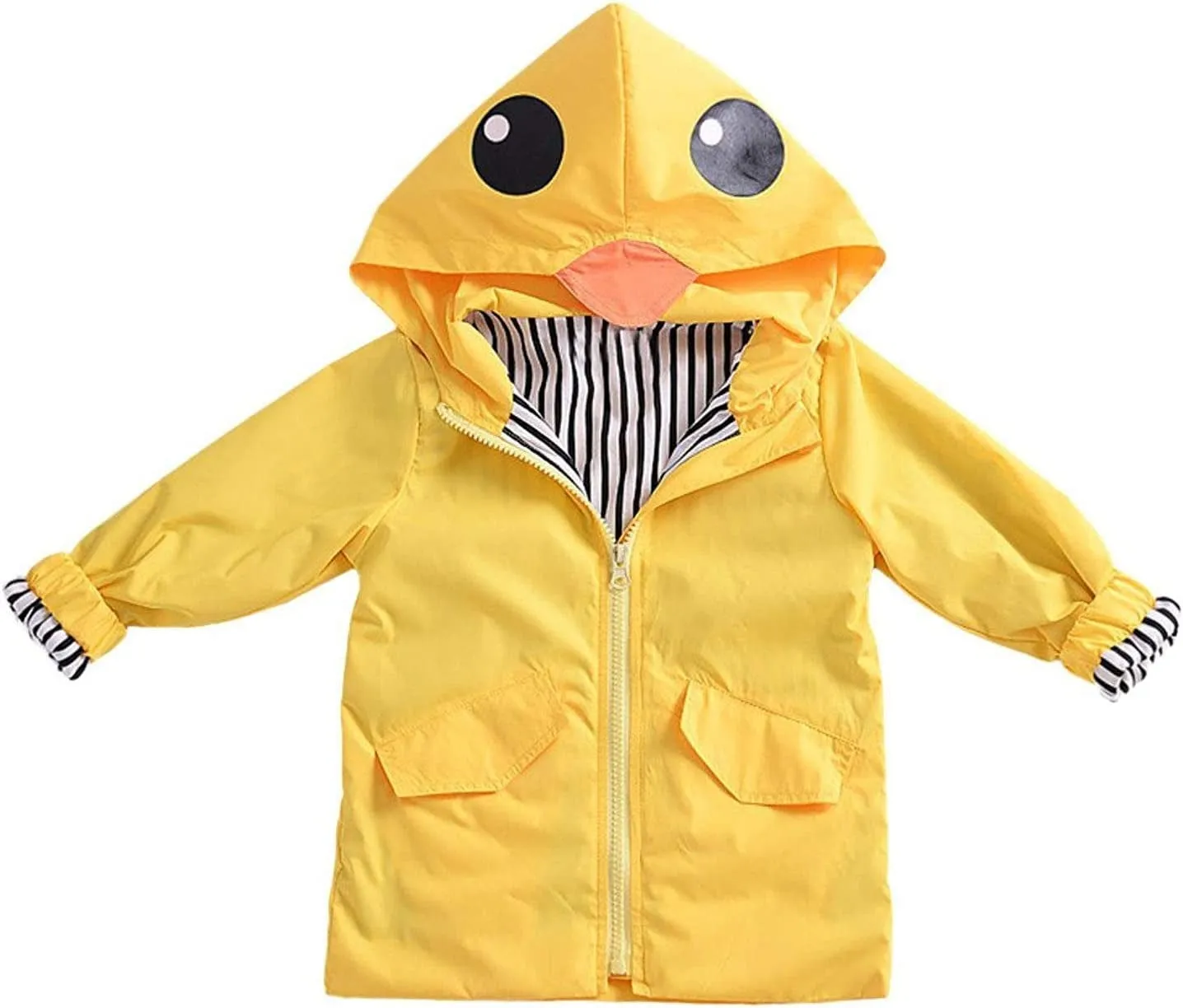 Toddler Baby Boy Girl Duck Rain Jacket Cute Cartoon Yellow Raincoat Hoodie Kids Coat Fall Winter School Outfit