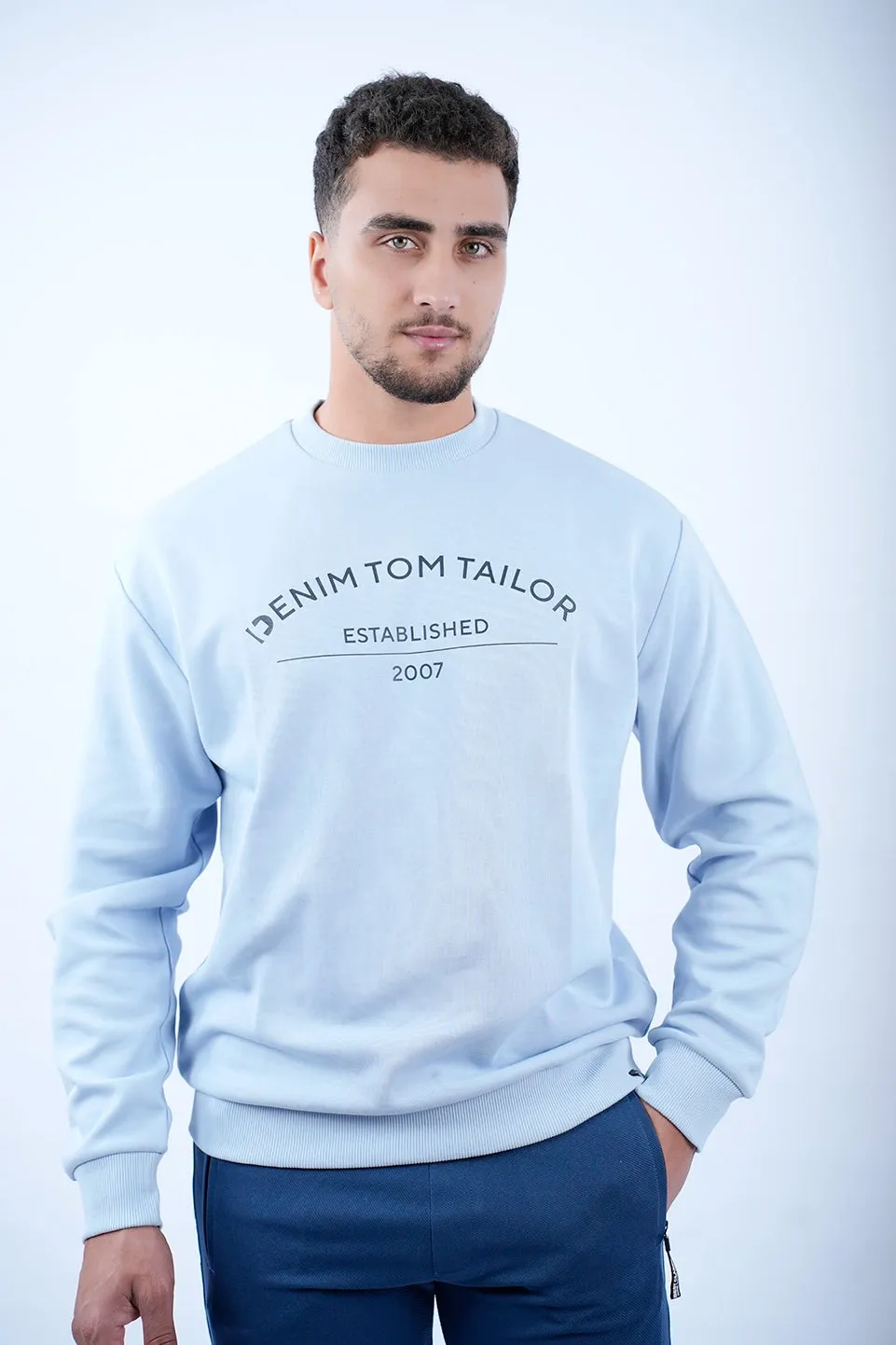 Tom Tailor Blue Sweater With Front Logo Design