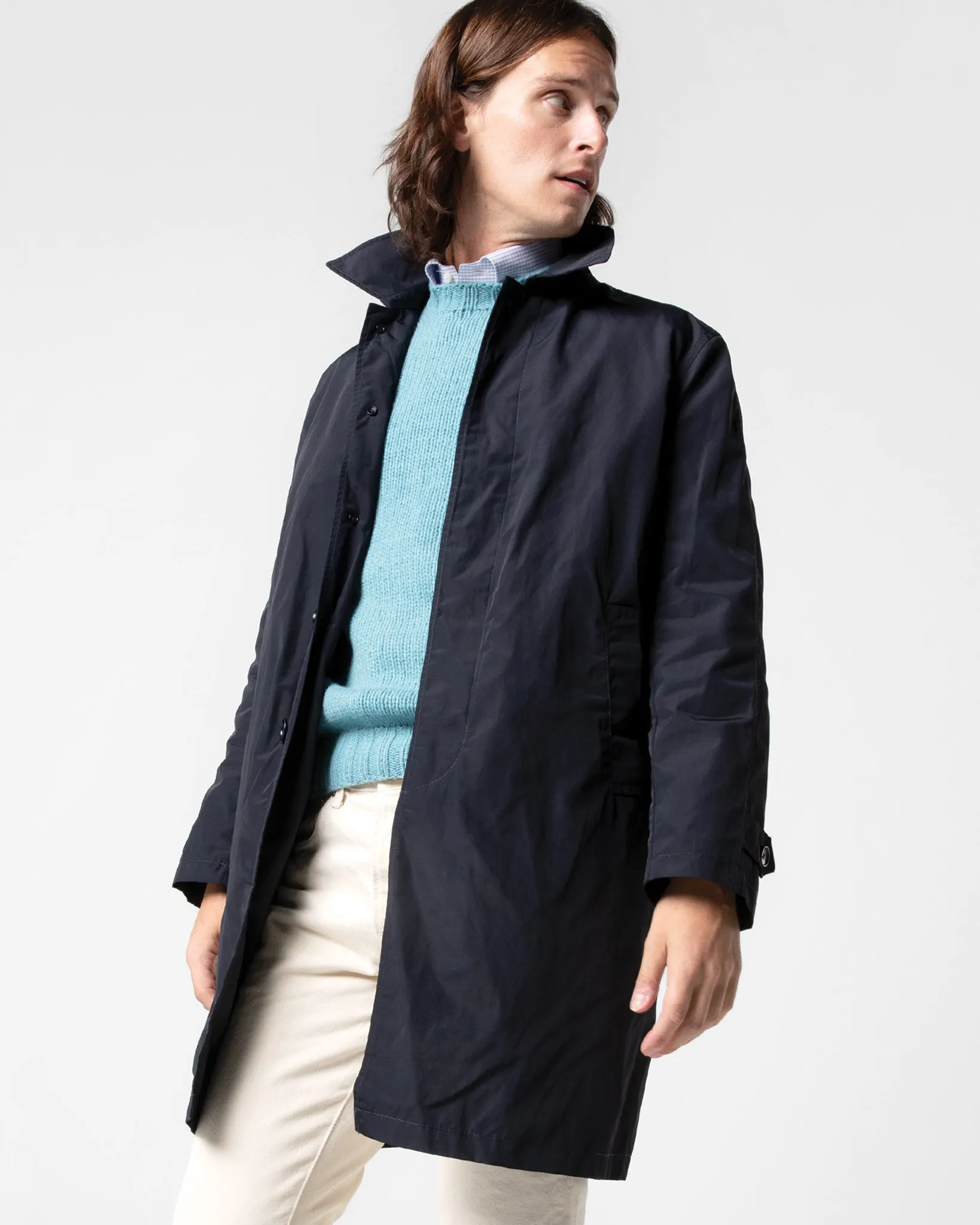 Traveler's Trench in Navy Nylon