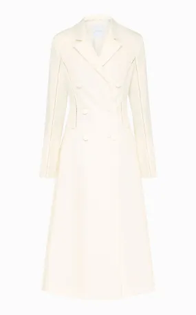 Triptych Spliced A-Line Coat | Ivory