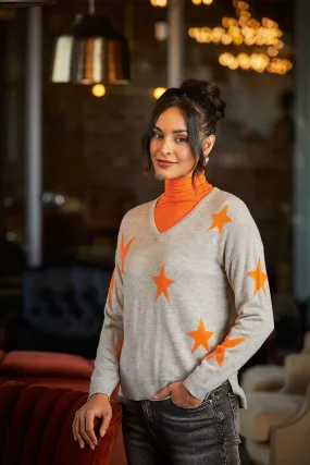 V-Neck Star Sweater