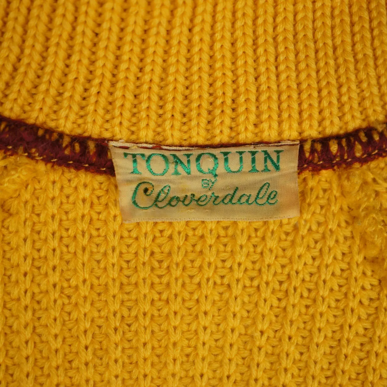 Vintage 1950s Wool Sweater Shawl Collar City Park Patch Tonquin Cloverdale M