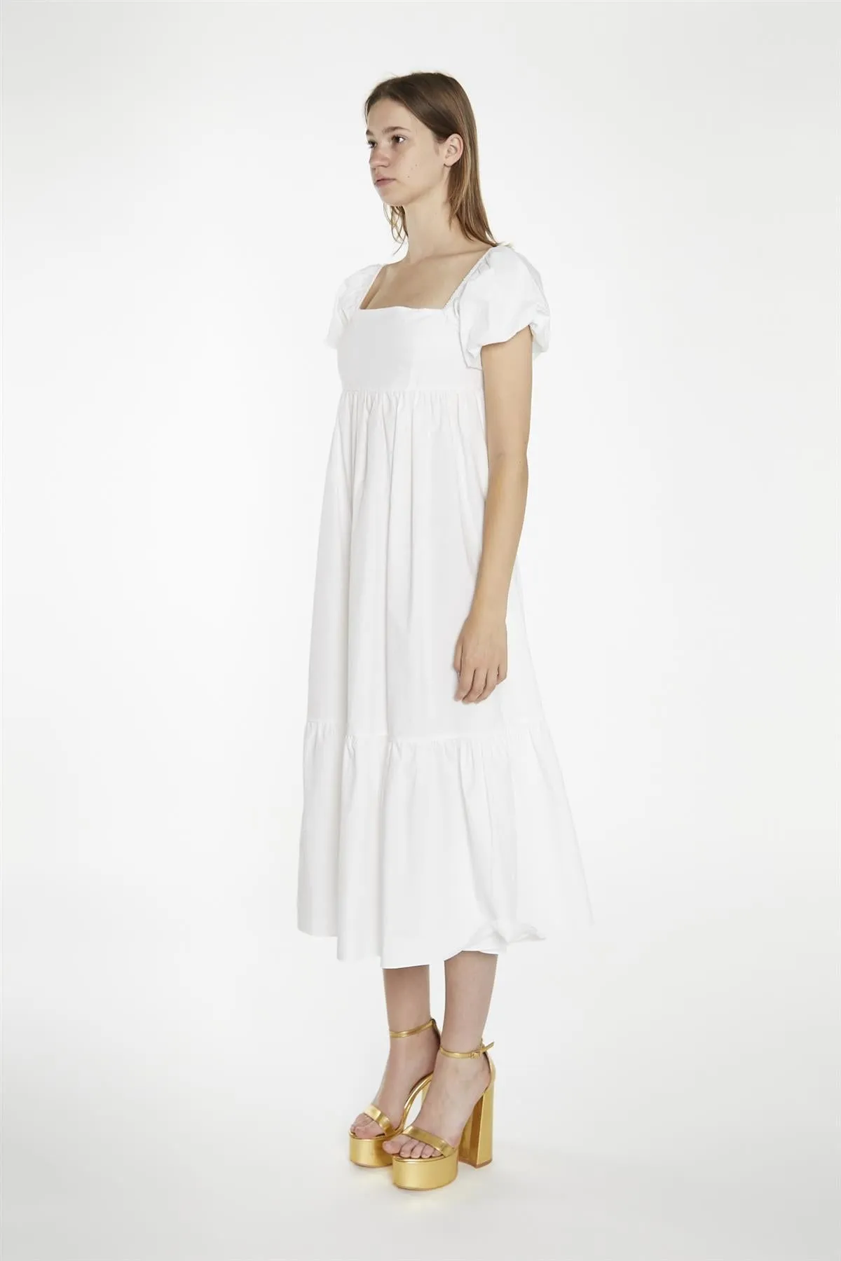 White Babydoll Midaxi-Dress