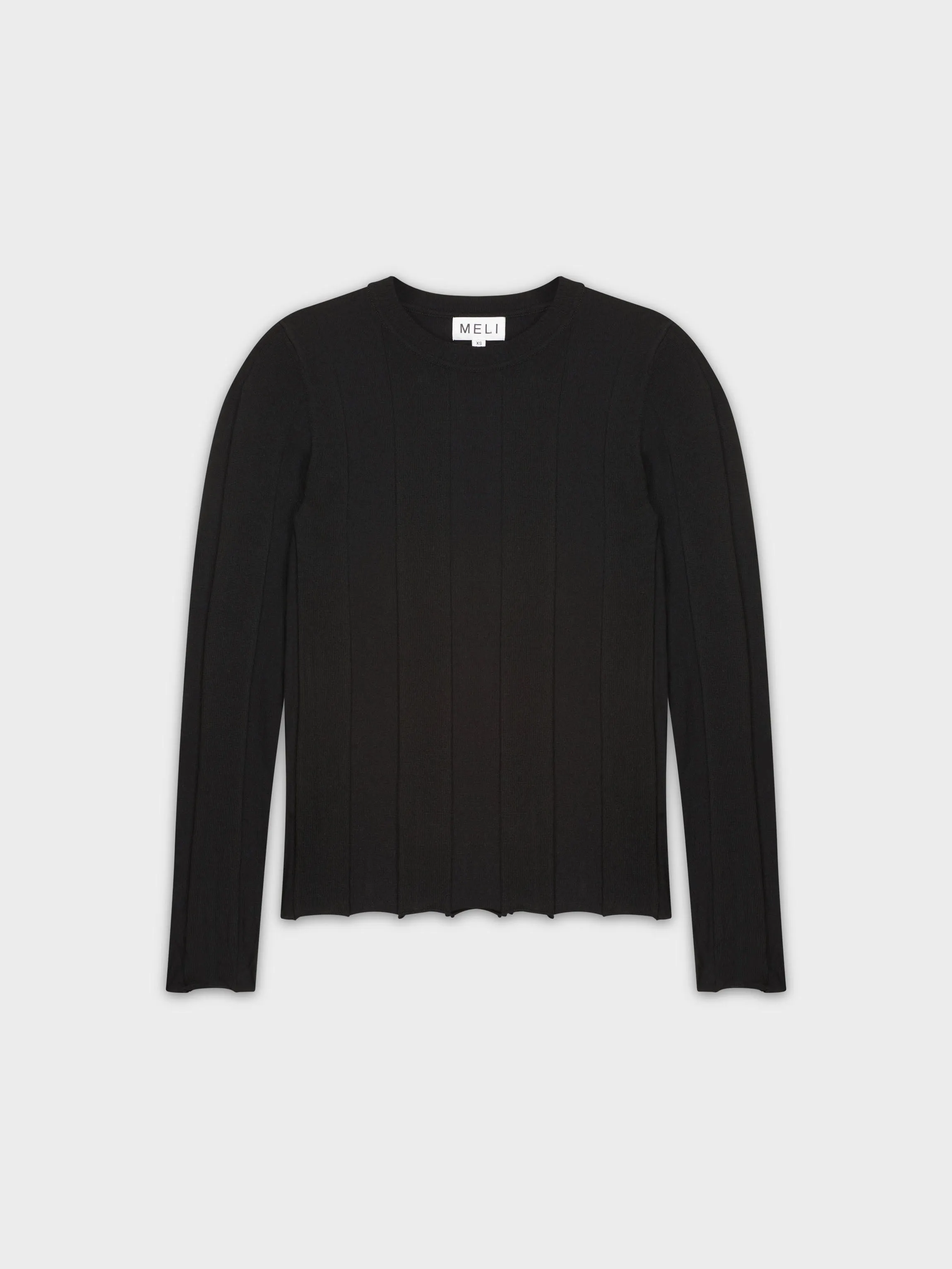 WIDE RIBBED SWEATER-BLACK