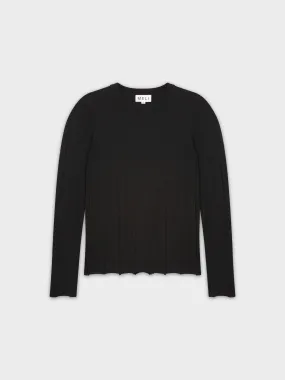 WIDE RIBBED SWEATER-BLACK