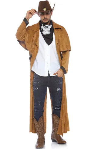 Wild West Cowboy Mens Tan Costume Jacket