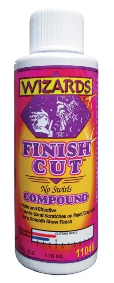 WIZARDS® FINISH CUT™ 11046 One Step Compound, 4 oz Bottle, High-Gloss, Off-White, Liquid