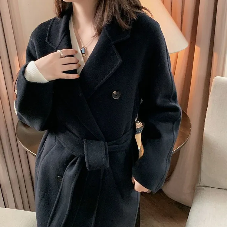 Wjczt Cotton Padded Autumn Winter New Classic Camel Wool Coat Loose Fashion Joker Temperament Woolen Coat Coats and Jackets Women