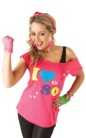 Womens Costume - I Love The 80S T-Shirt