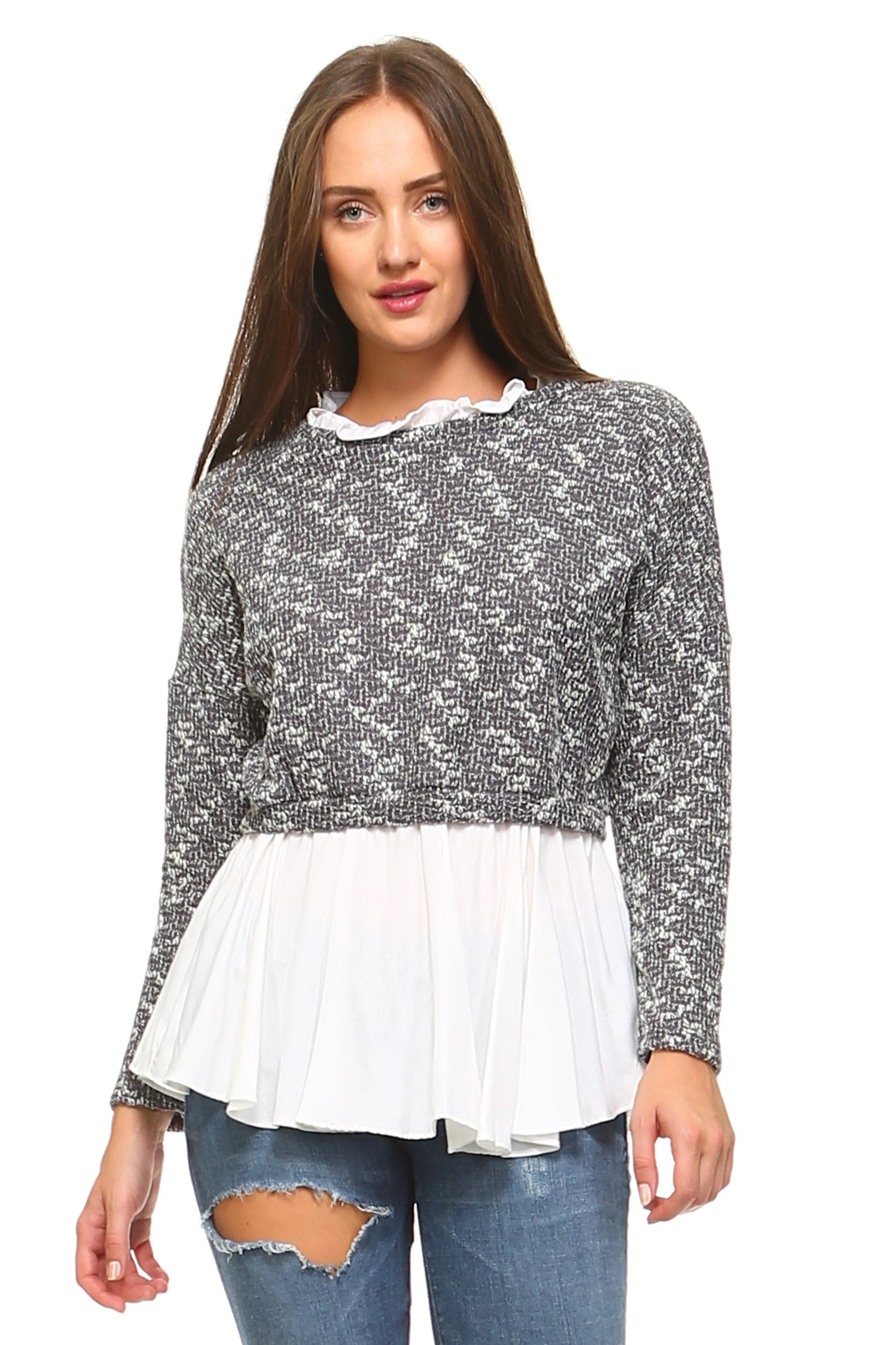 Women's Double Layer Knitted Sweater