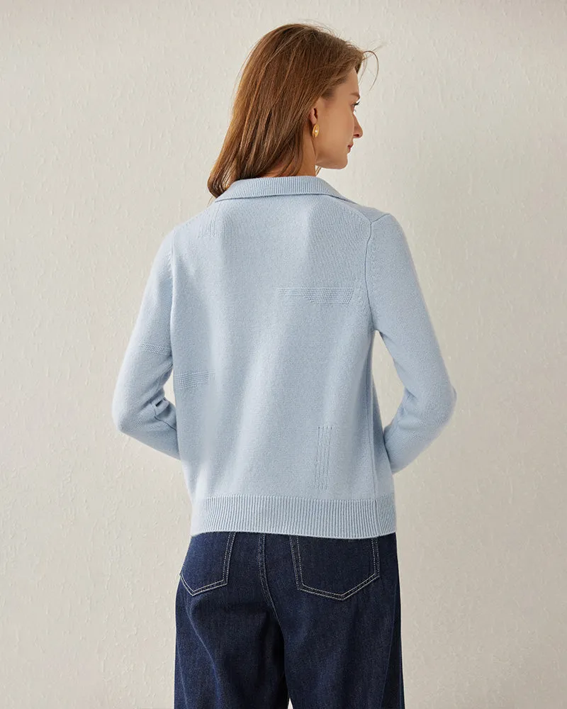 Women's Pure Cashmere Polo Collar Sweater