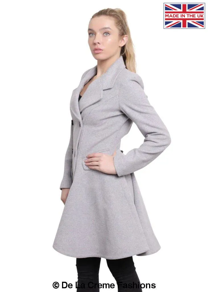 Wool Blend Double Breasted Skater Coat (1102)