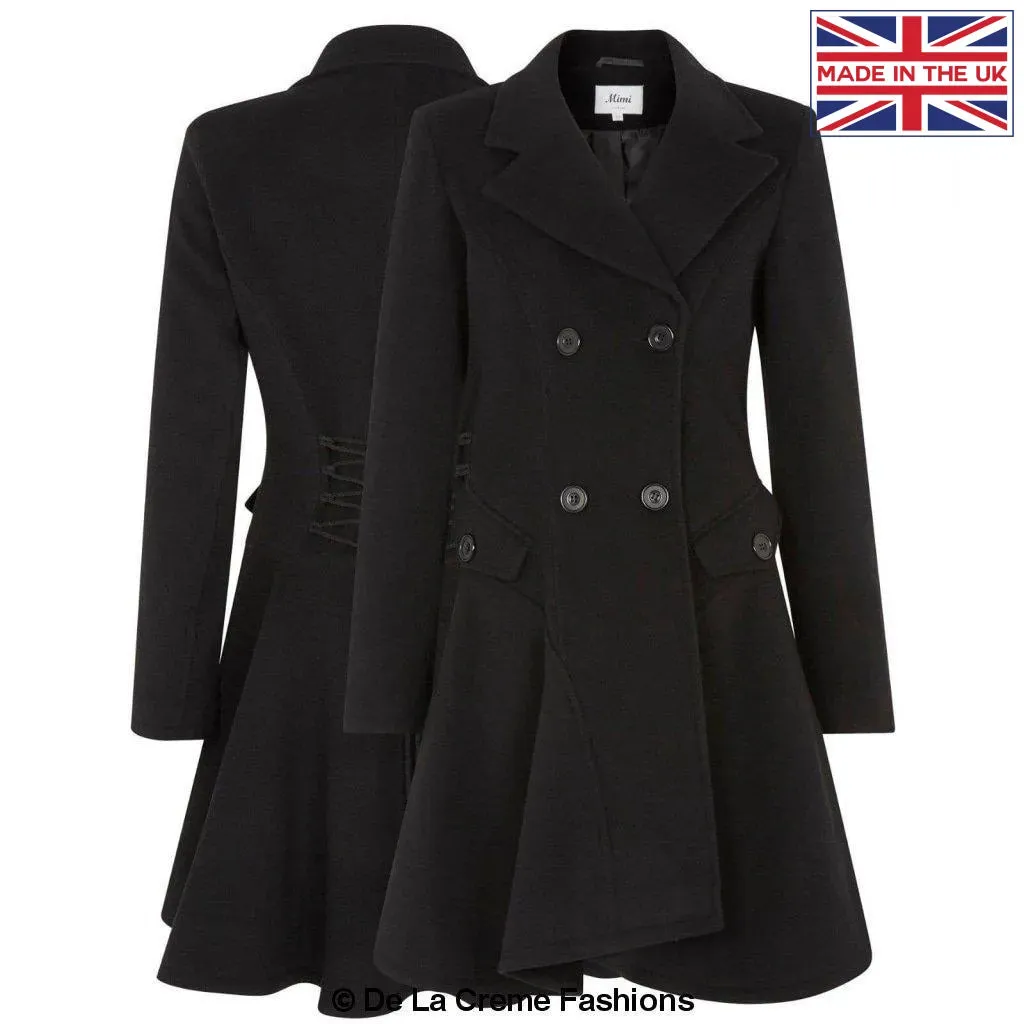 Wool Blend Double Breasted Skater Coat (1102)