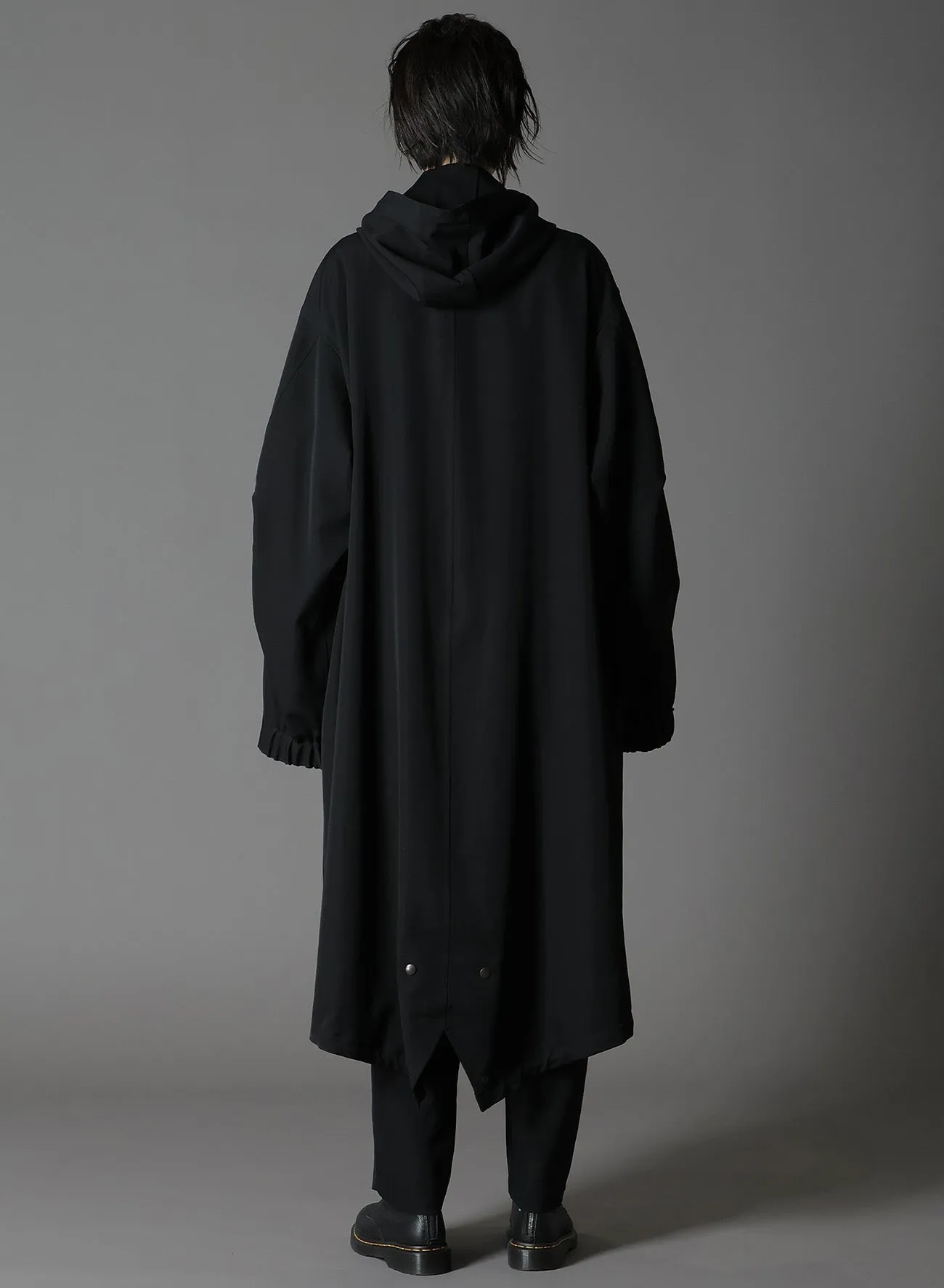 WOOL GABARDINE ZIPPER POCKET MOD COAT