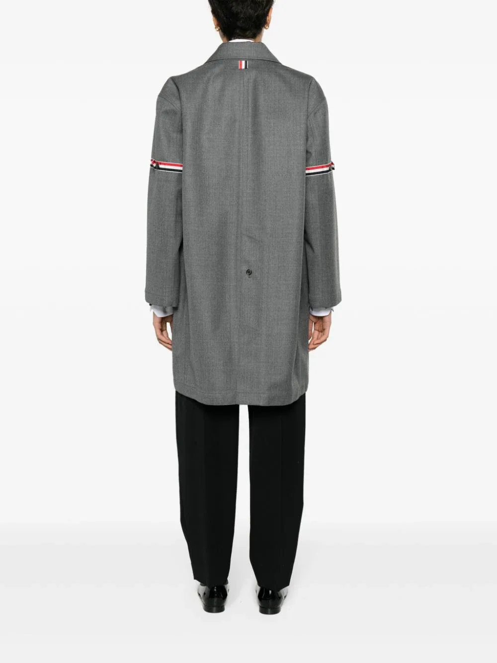 Wool Twill Armband Bal Collar Raincoat